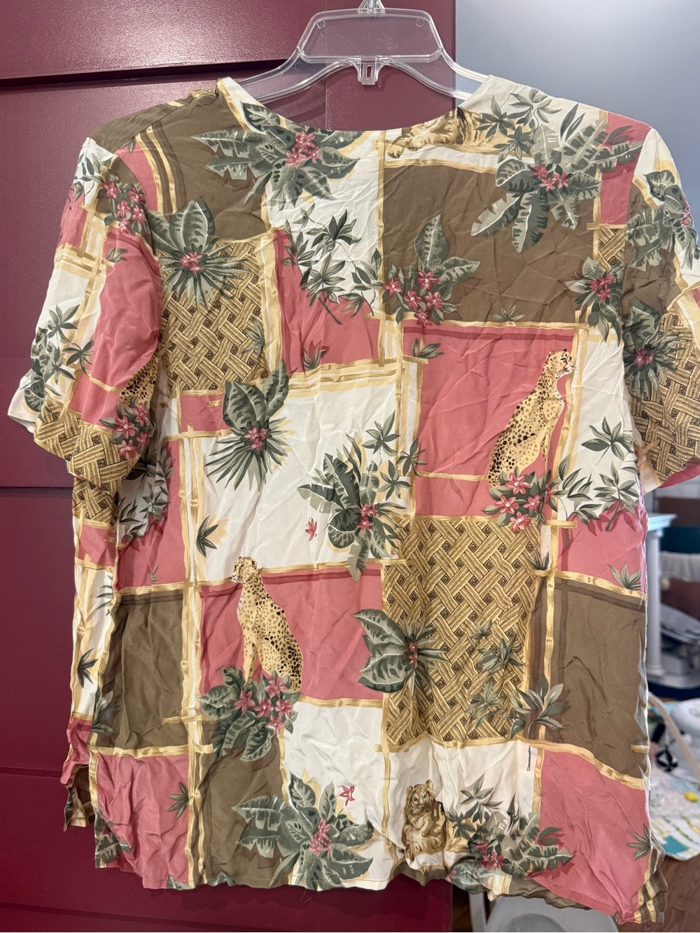 Alfred Dunner silk boho tropical safari tiger blouse - women’s